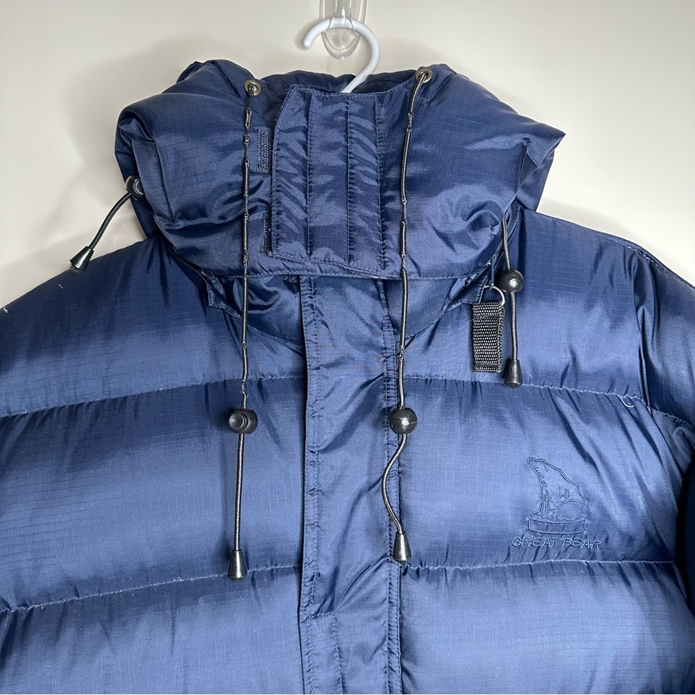 Men’s Vintage Down-Filled Puffy Blue Jacket Medium - Picture 4 of 13